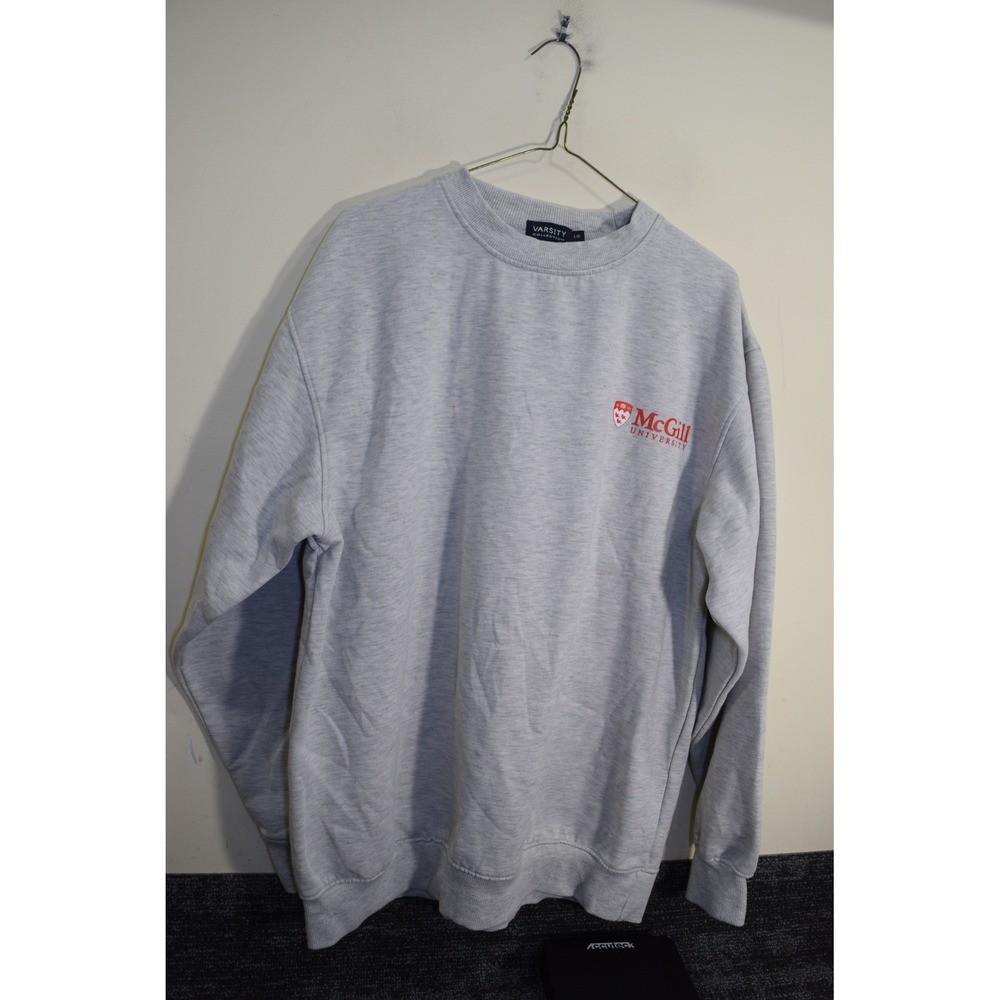 Varsity Collection McGill University Sweatshirt Mens L Gray Crewneck Pullover